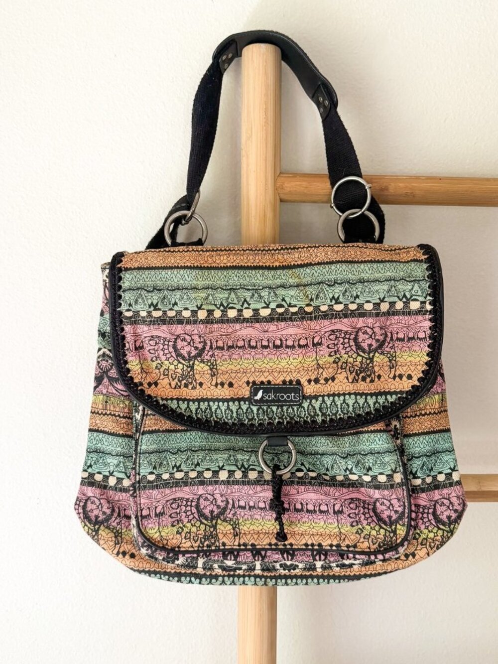 Sakroots Boho Backpack Tribal Print Canvas Festival Travel School Bag